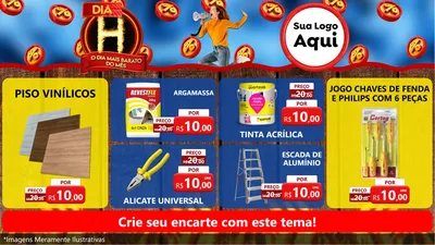 Modelo de TV para TV Horizontal com o tema Dia H - O Dia Mais Barato Do Mês para Material para Construção