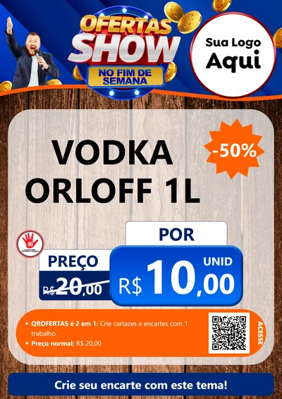 Modelo de Cartaz para Cartaz A4 Vertical com o tema Ofertas Show No Fim De Semana para Distribuidora de bebidas