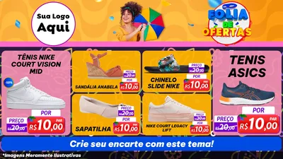 Modelo de TV para TV Horizontal com o tema Folia de Ofertas para Calçados