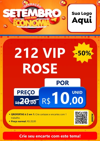 Modelo de Cartaz para Cartaz A4 Vertical com o tema Operação Setembro Com Muita Economia para Perfumes