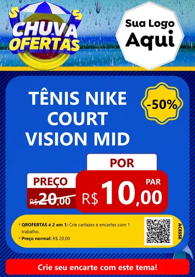 Modelo de Cartaz para Cartaz A4 Vertical com o tema Chuva de Ofertas para Calçados
