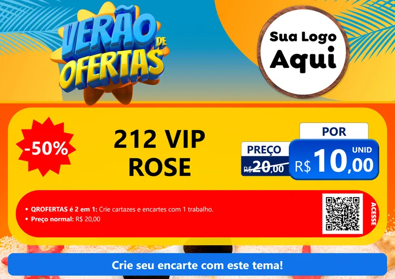 Modelo de Cartaz para Cartaz A4 Horizontal com o tema Verão de Ofertas para Perfumes