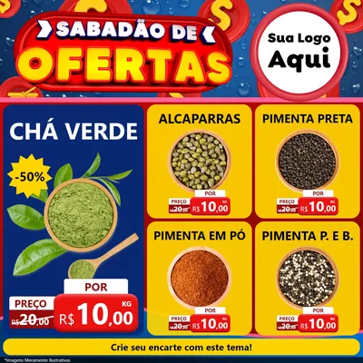 Modelo de Rede Social para Feed Facebook com o tema Sabadão de Ofertas para Produtos Naturais