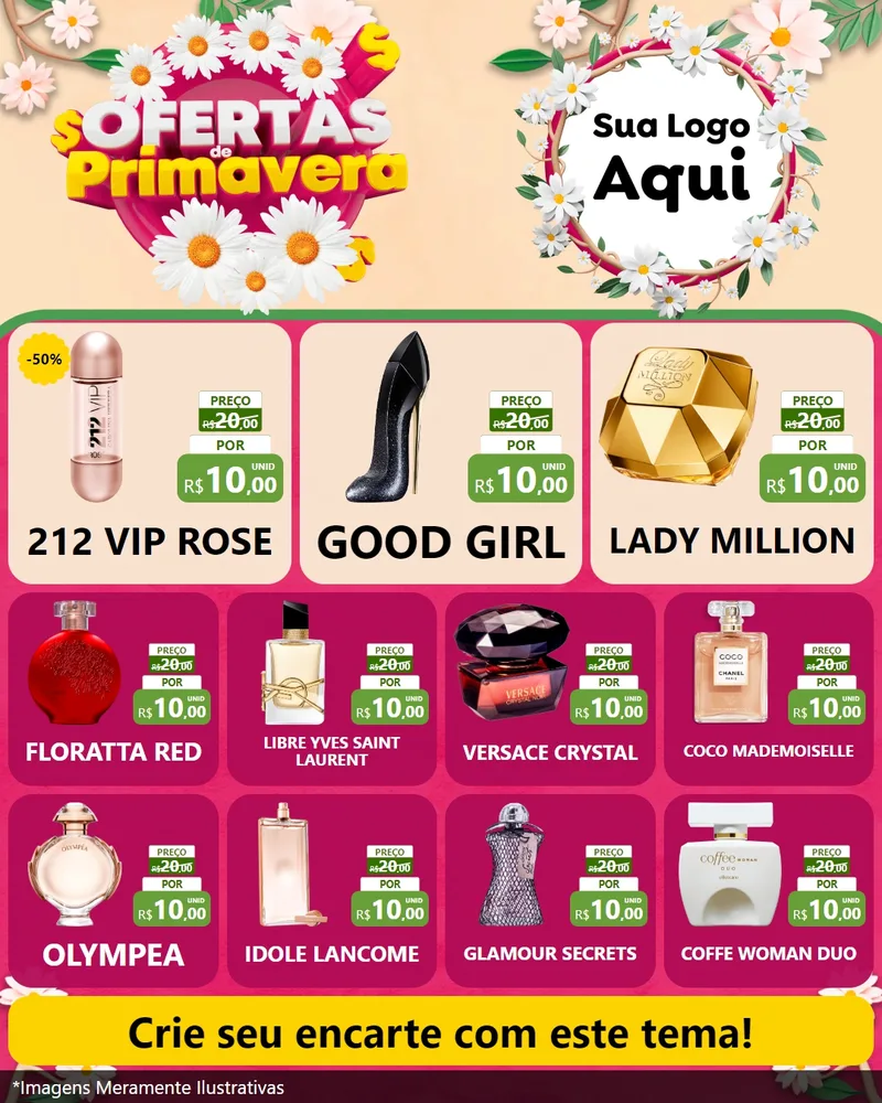 Modelo de Rede Social para Feed Instagram com o tema Ofertas de Primavera para Perfumes