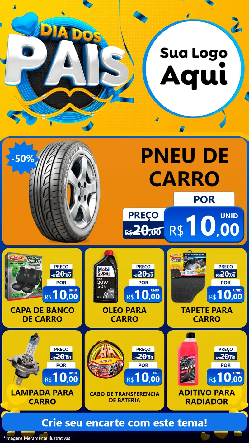 Modelo de Rede Social para Stories com o tema Dia dos Pais para Auto peças