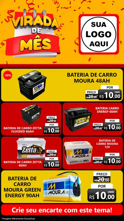 Modelo de TV para TV Vertical com o tema Virada de Mês para Baterias Elétricas
