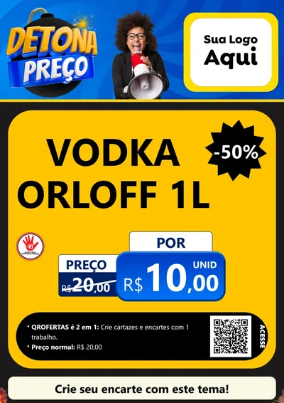 Modelo de Cartaz para Cartaz A4 Vertical com o tema Detona Preços para Distribuidora de bebidas