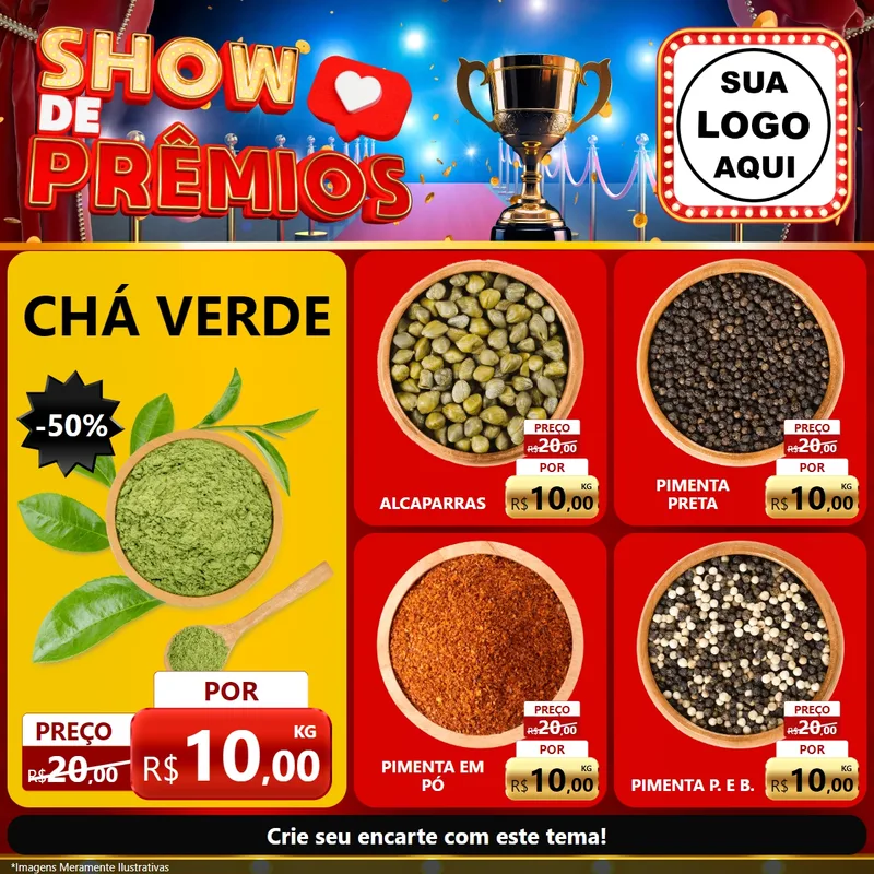 Modelo de Rede Social para Feed Facebook com o tema Show de Prêmios para Produtos Naturais