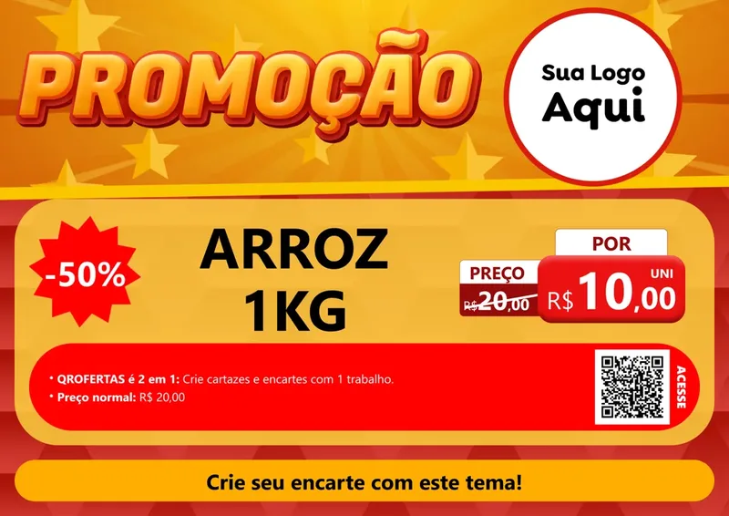 Modelo de Cartaz para Cartaz A4 Horizontal com o tema Promoção para Supermercado