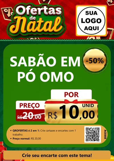 Modelo de Cartaz para Cartaz A4 Vertical com o tema Ofertas de Natal para Produtos de Limpeza