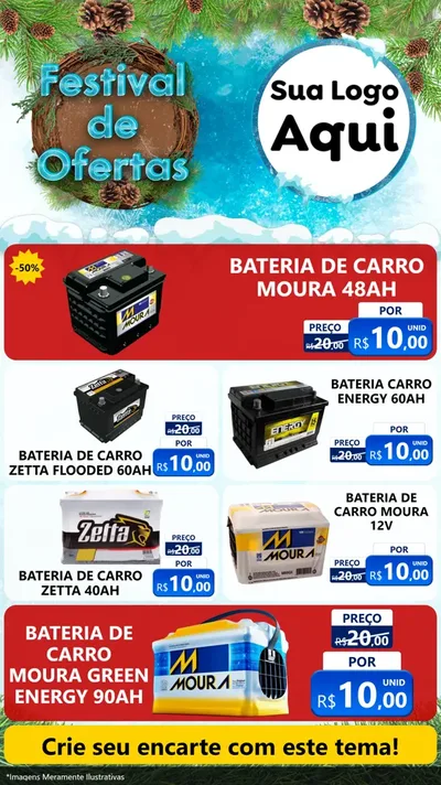 Modelo de TV para TV Vertical com o tema Festival de Ofertas - Inverno para Baterias Elétricas