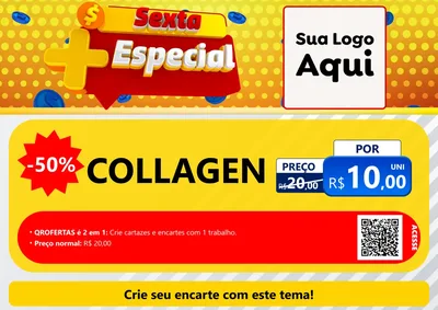 Modelo de Cartaz para Cartaz A4 Horizontal com o tema Sexta Mais Especial para Suplementos alimentares