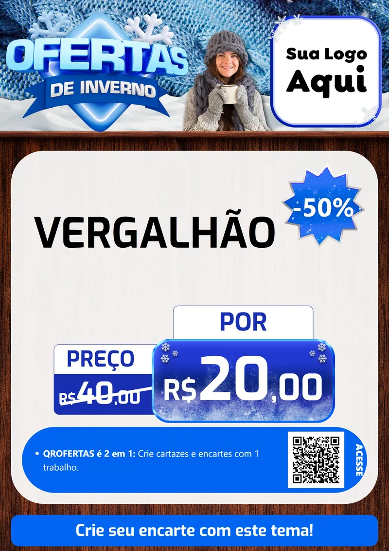 Modelo de Cartaz para Cartaz A4 Vertical com o tema Ofertas de Inverno para Ferragens