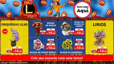 Modelo de TV para TV Horizontal com o tema Dia L - O Dia Mais Barato Do Mês para Floricultura e jardim