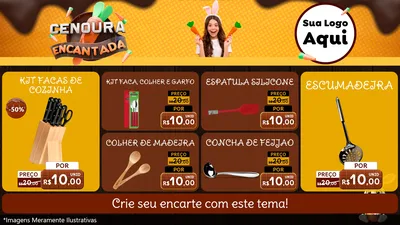 Modelo de TV para TV Horizontal com o tema Cenoura Encantada - Páscoa para Utilidades Domésticas