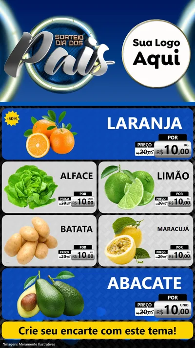 Modelo de TV para TV Vertical com o tema Sorteio Dia Dos Pais para Hortifrúti