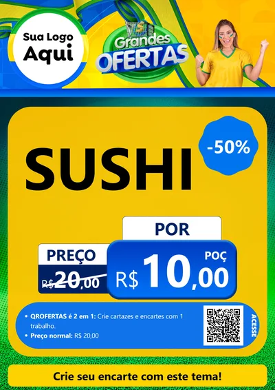 Modelo de Cartaz para Cartaz A4 Vertical com o tema Grandes Ofertas para Comida japonesa