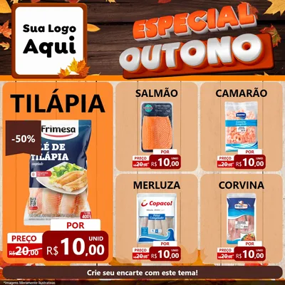 Modelo de Rede Social para Feed Facebook com o tema Especial Outono para Peixaria