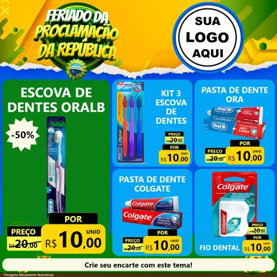 Modelo de Rede Social para Feed Facebook com o tema Feriado da Proclamação da República para Higiene Pessoal