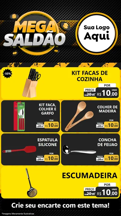 Modelo de TV para TV Vertical com o tema Mega Saldão para Utilidades Domésticas