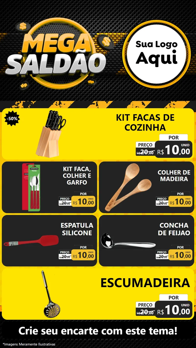 Modelo de TV para TV Vertical com o tema Mega Saldão para Utilidades Domésticas