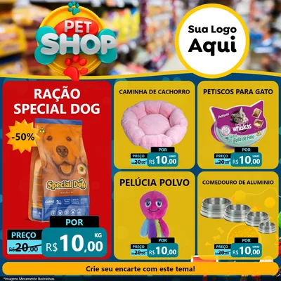 Modelo de Rede Social para Feed Facebook com o tema Pet Shop para Pet Shop