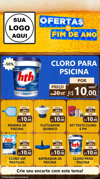Modelo de Rede Social para Stories com o tema Ofertas de Fim de Ano para Produtos para Piscina