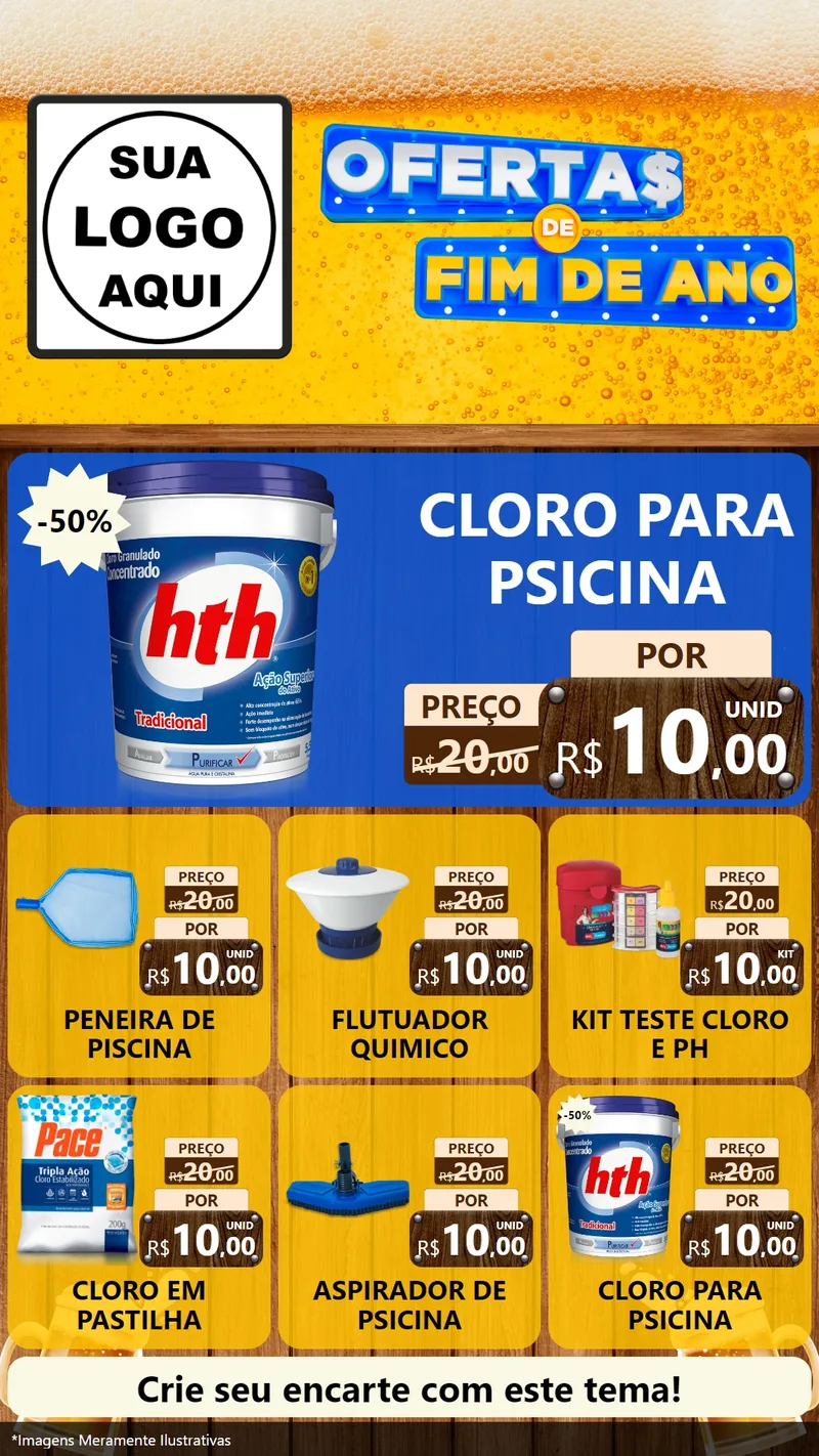 Modelo de Rede Social para Stories com o tema Ofertas de Fim de Ano para Produtos para Piscina