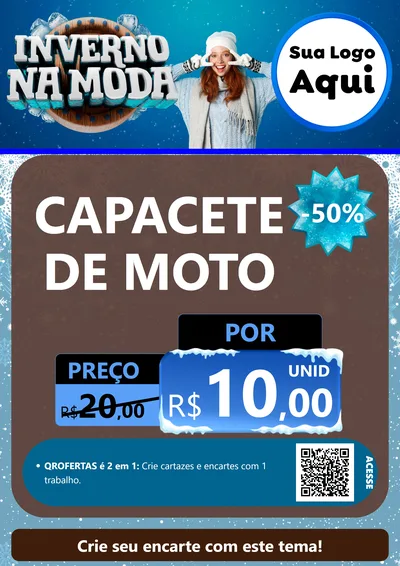Modelo de Cartaz para Cartaz A4 Vertical com o tema Inverno na Moda para Moto peças