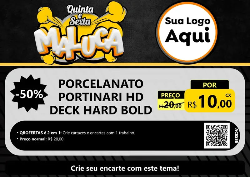 Modelo de Cartaz para Cartaz A4 Horizontal com o tema Quinta e Sexta Maluca para Pisos e revestimentos