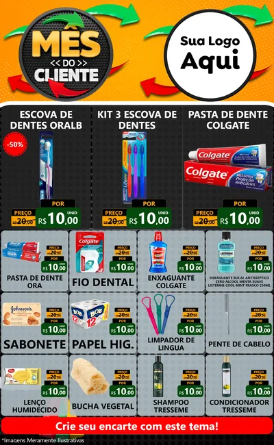 Modelo de Encarte para Encarte Grande com o tema Mês do Cliente para Higiene Pessoal