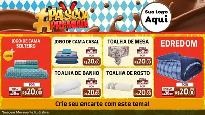 Modelo de TV para TV Horizontal com o tema Páscoa Premiada para Cama, Mesa e Banho