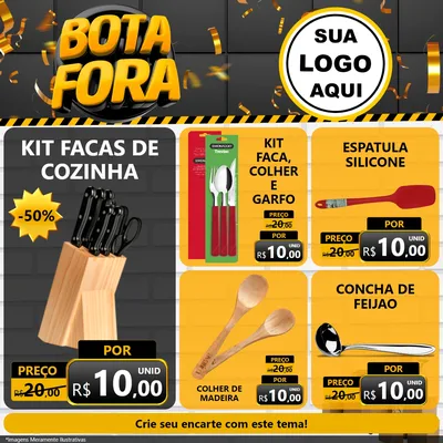 Modelo de Rede Social para Feed Facebook com o tema Bota Fora para Utilidades Domésticas