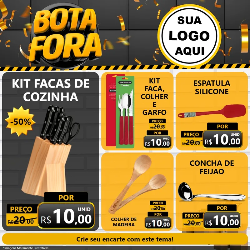 Modelo de Rede Social para Feed Facebook com o tema Bota Fora para Utilidades Domésticas