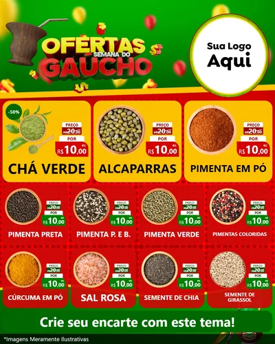 Modelo de Rede Social para Feed Instagram com o tema Ofertas Semana Do Gaúcho para Produtos Naturais