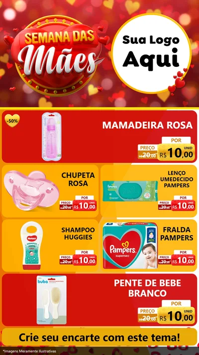 Modelo de TV para TV Vertical com o tema Semana das Mães para Bebês