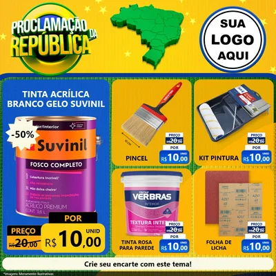Modelo de Rede Social para Feed Facebook com o tema Proclamação da República para Tintas e Ferramentas