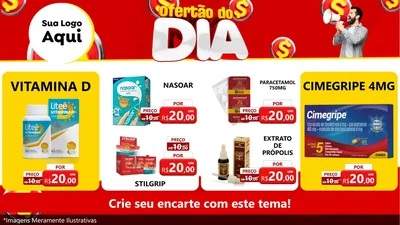 Modelo de TV para TV Horizontal com o tema Ofertão do dia para Farmácia