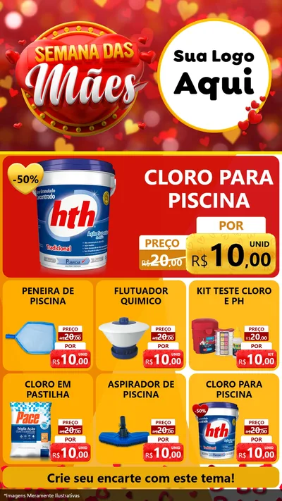 Modelo de Rede Social para Stories com o tema Semana das Mães para Produtos para Piscina
