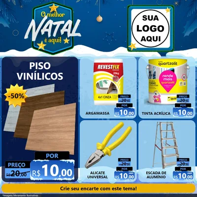 Modelo de Rede Social para Feed Facebook com o tema O Melhor Natal É Aqui! para Material para Construção