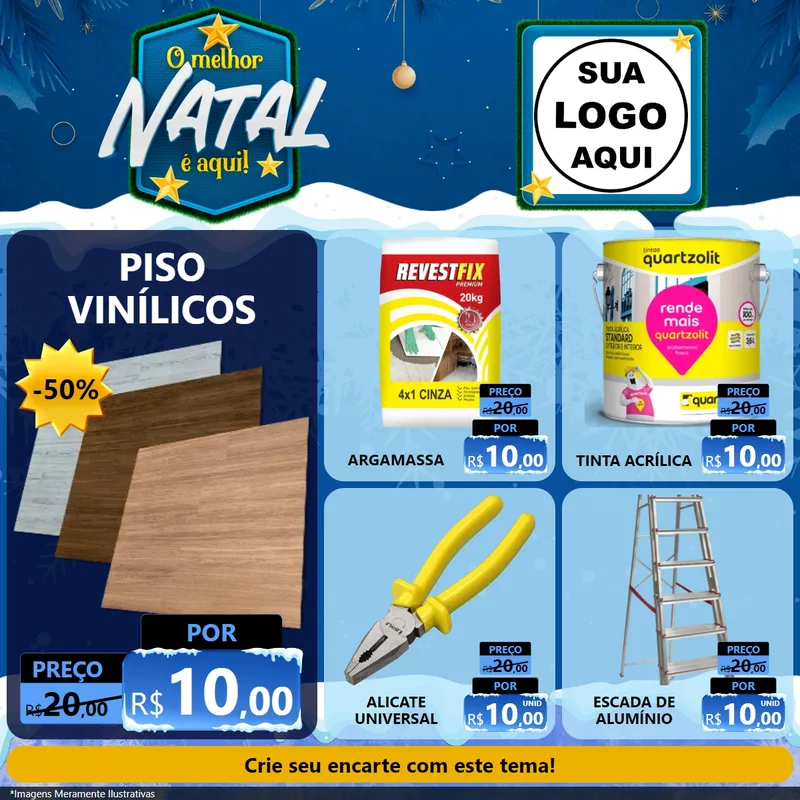 Modelo de Rede Social para Feed Facebook com o tema O Melhor Natal É Aqui! para Material para Construção