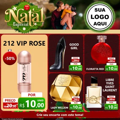 Modelo de Rede Social para Feed Facebook com o tema Natal Especial para Perfumes