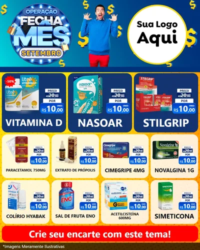 Modelo de Rede Social para Feed Instagram com o tema Operação Fecha Mês Setembro para Farmácia