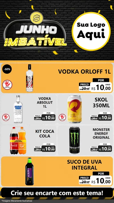 Modelo de TV para TV Vertical com o tema Junho Imbatível para Distribuidora de bebidas