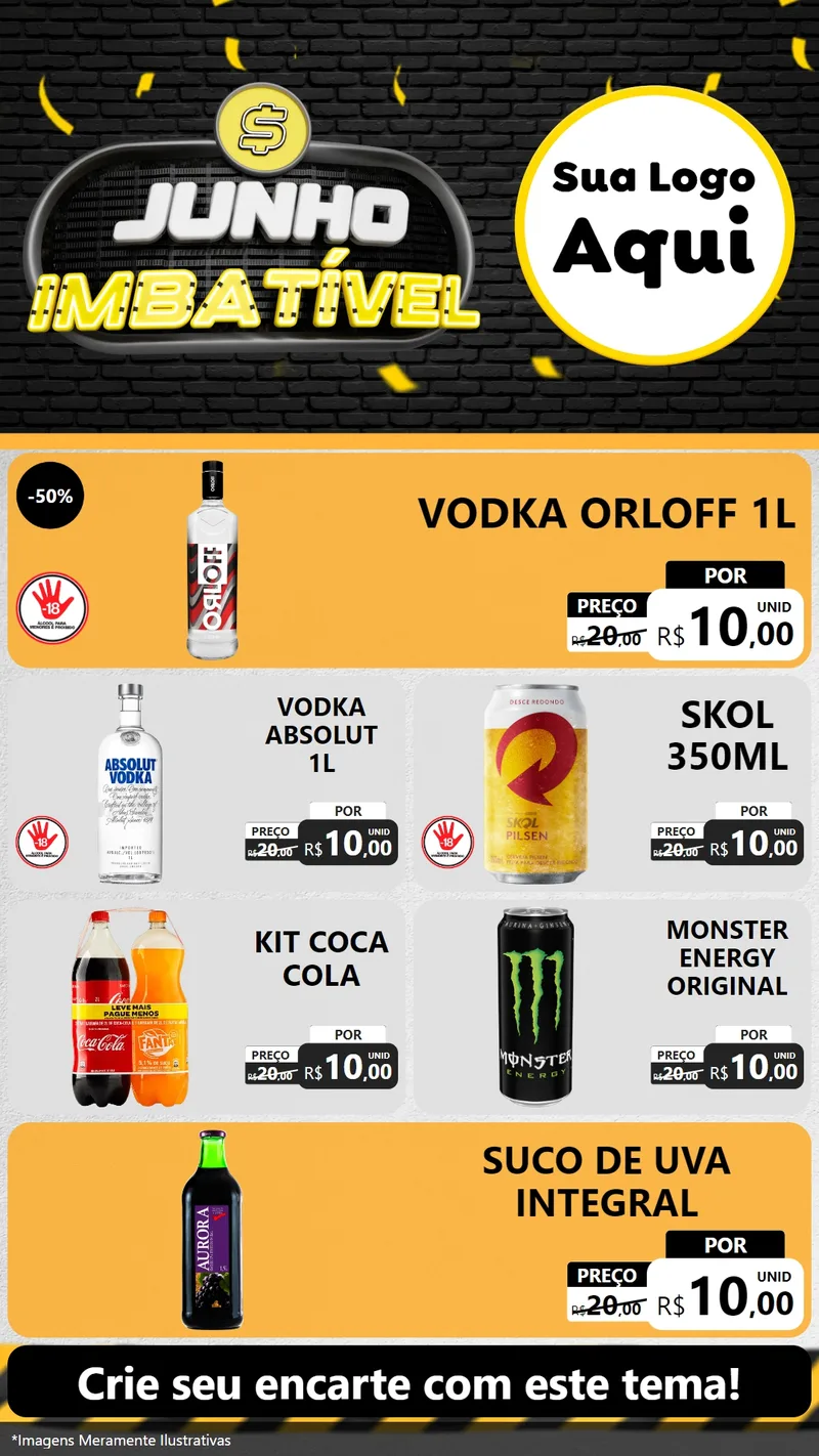 Modelo de TV para TV Vertical com o tema Junho Imbatível para Distribuidora de bebidas