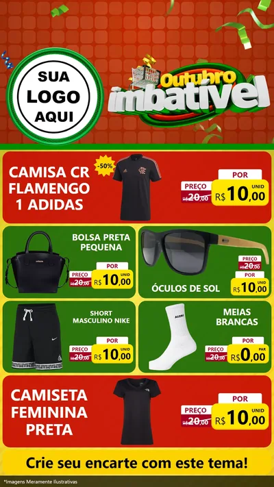 Modelo de TV para TV Vertical com o tema Outubro Imbatível para Roupas e acessórios
