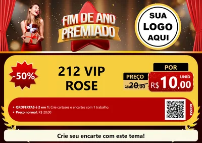 Modelo de Cartaz para Cartaz A4 Horizontal com o tema Fim de Ano Premiado para Perfumes