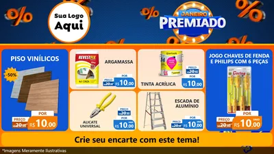 Modelo de TV para TV Horizontal com o tema Janeiro Premiado para Material para Construção