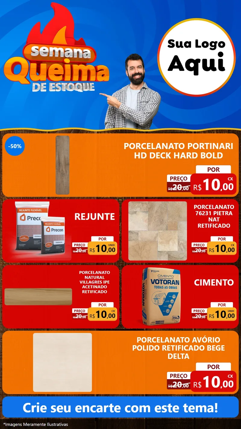 Modelo de TV para TV Vertical com o tema Semana Queima de Estoque para Pisos e revestimentos