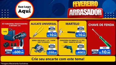 Modelo de TV para TV Horizontal com o tema Fevereiro Arrasador para Maquinas e Ferramentas
